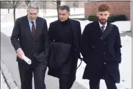  ?? Tyler Sizemore / Hearst Connecticu­t Media file photo ?? Fotis Dulos, center, leaves after his murder case hearing with attorneys Norm Pattis, left, and Chris La Tronica at state Superior Court in Stamford on Jan. 23, 2020.