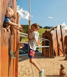  ?? Foto: Alpsee Bergwelt ?? Auf der Abenteuer Alpe der Alpsee Berwelt gibt es Spielgerät­e für mutige Kids, aber auch jede Menge Spielspaß für die ganz Kleinen.