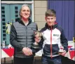  ?? ?? S2 pupil Euan Sim came top in his category and received his trophy from two times Isle of Man TT winner Brian Morrison.