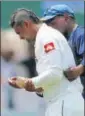  ?? REUTERS ?? Asela Gunaratne leaves the field after the injury.