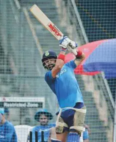  ?? AP ?? Indian captain Virat Kohli at a practice session ahead of the first one-day internatio­nal match against New Zealand.