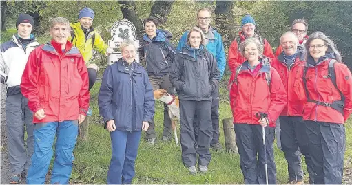  ??  ?? David Rutley MP with representa­tives from the BMC and the Peak District National Park Authority