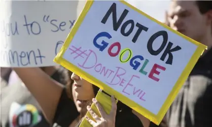  ??  ?? Four former Google employees plan to file federal charges accusing the company of attempting toquash worker organizing. Photograph: Noah Berger/Associated Press