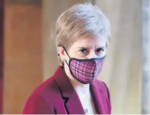  ??  ?? Announceme­nt First Minister Nicola Sturgeon