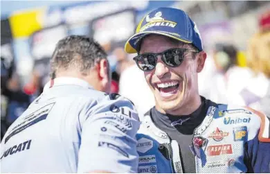  ?? Alejandro Ceresuela ?? El català Marc Márquez (Ducati) va tornar a impression­ar, ahir, en la carrera a l’esprint del GP de França.