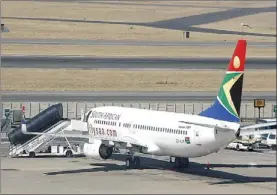  ?? PICTURE: LEON NICHOLAS ?? STILL FLYING: While SAA deals with staff strike action and salary negotiatio­ns, it hasn’t disrupted flight services, says the airline.