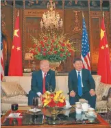  ??  ?? PRIMERA CUMBRE. Trump y el presidente chino Xi Jinping se reunieron en Florida.