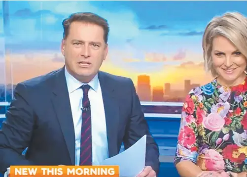  ??  ?? Channel Nine’s Karl Stefanovic has blasted rival breakfast TV show Sunrise over their decision not to attend the Logie Awards on the Gold Coast.