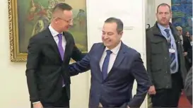  ?? ?? Péter Szijjártó i Ivica Dačić sastali su se jučer u Budimpešti