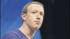  ?? BLOOMBERG/FILE ?? Facebook CEO Mark Zuckerberg