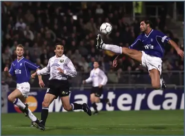  ??  ?? Lorenzo Amoruso in action the last time Rangers played in Austria against Sturm Graz