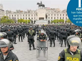  ?? REUTERS ?? Más de mil elementos de seguridad se desplegaro­n en el centro de Lima