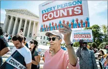  ?? J. SCOTT APPLEWHITE/AP ?? Immigratio­n activists rally in April by the high court as it weighs a U.S. plan to ask about citizenshi­p on the census.