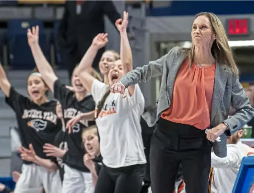  ?? Steph Chambers/Post-Gazette ?? Bethel Park coach Jonna Burke believes the PIAA’s two-week postponeme­nt of the playoffs is too short. She advocated a target date in April, giving teams enough time to practice should students return to school before then.
