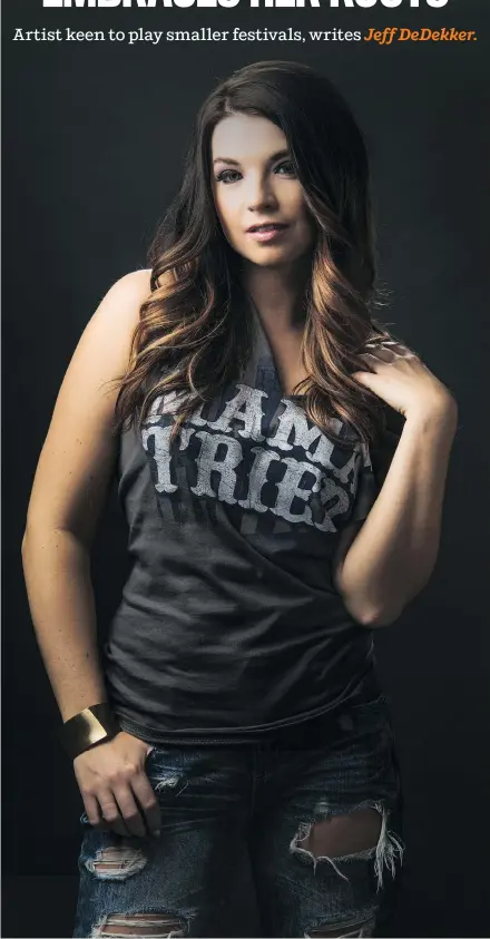  ?? NATHAN ELSON ?? Langenburg’s Jess Moskaluke has become one of the top artists on the Canadian country music scene in recent years.