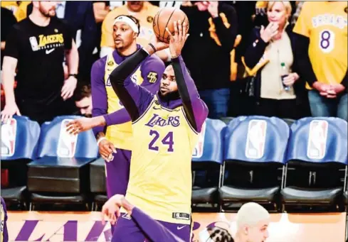  ?? AFP ?? LeBron James says memories of Kobe Bryant are still looming large for the Los Angeles Lakers as the team preps for the playoffs.