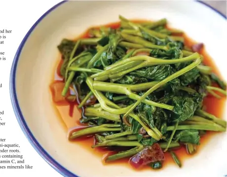 ??  ?? Stir-fried kangkong is a delicious way to boost your immune system.