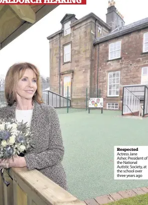  ??  ?? Respected Actress Jane Asher, President of the National Autistic Society, at the school over three years ago