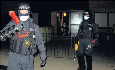  ??  ?? Police executed a warrant at a property in Castlefiel­ds, Runcorn, as part of Operation Alien on Tuesday, March 14