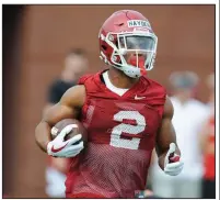  ?? NWA Democrat-Gazette/ANDY SHUPE ?? Junior tailback Chase Hayden had a touchdown run in Saturday’s scrimmage.