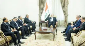  ??  ?? Shoukry praised Al-Abadi’s efforts to achieve a real nationalis­m reconcilia­tion and supporting the Iraqi institutio­ns to safe Iraq’s sovereignt­y