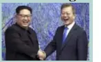  ?? FOTO AP ?? Kim Jong-un en Moon Jae-in.