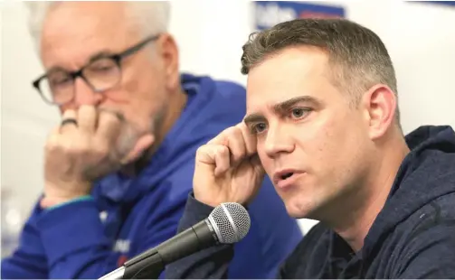  ?? JOHN ANTONOFF/FOR THE SUN-TIMES ?? In a radio interview Wednesday, Theo Epstein made it crystal clear he was not satisfied with the Cubs’ play in Year 5 under Joe Maddon.