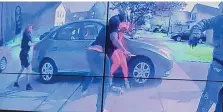  ?? COLUMBUS POLICE DEPARTMENT VIA WSYX-TV ?? In this police bodycam video, a teenage girl in the foreground is seen wielding a knife during an altercatio­n before being shot and killed by a police officer Tuesday in Columbus, Ohio.