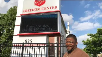  ?? MARK BROWN/SUN-TIMES ?? Eugene Burnett has been sober for more than three years after checking into a treatment program at the Salvation Army Freedom Center.