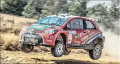  ??  ?? Leeroy Poulter (above left) won the Imperial Toyota Tshwane Rally in his Toyota Yaris on Saturday.