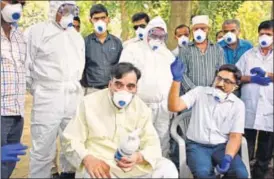  ?? ARUN SHARMA/HT PHOTO ?? Delhi developmen­t minister Gopal Rai at Hauz Khas district park on Sunday.