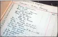  ?? ?? above: The original register of borrowers for the Hawkes Children’s Library in Cedartown begins with local businessma­n and philanthro­pist Charles Adamson the first on the list.