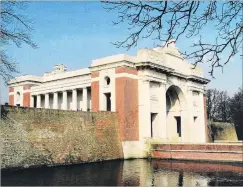  ?? PHOTOS: SUPPLIED ?? The Menin Gate Memorial, in Ypre, where Colin Fairbairn, in the name of McDonald, is one of 54,620 remembered.