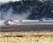  ?? NICK GRAHAM / FILE 2022 ?? Multiple fire department­s fight a field fire near Farmington Road and South Butter Street in German Township.