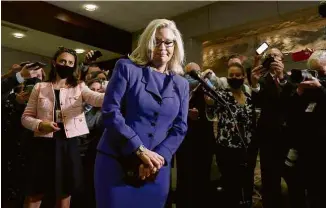  ?? Evelyn Hockstein/Reuters ?? A deputada Liz Cheney, ex-líder republican­a na Câmara dos EUA