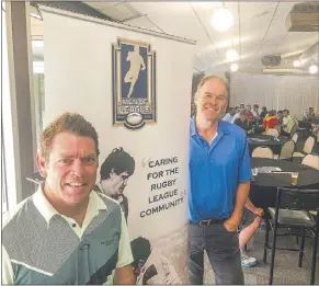  ??  ?? Brett Kimmorley (left) and Don Mckinnon at the Men of League golf day in Dubbo. PHOTO: PHOTO NEWS