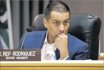  ?? Al Seib Los Angeles Times ?? REF RODRIGUEZ, shown in November, is charged with political money laundering. His former employer, a charter school group, has also accused him of improperly authorizin­g checks. He denies any wrongdoing.