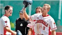  ?? BASEBALL BUNDESLIGA ?? Brendon Dadson went to Germany after COVID-19 cancelled the Intercount­y Baseball League season seeing action for the Cologne Cardinals.