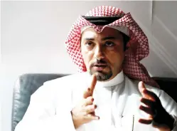  ??  ?? Jamil Ghaznawi, JLL national director and country head, gestures during an interview with Reuters in Riyadh.