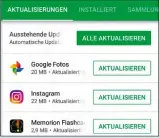  ??  ?? Updates ( für die sich über den Play Store installier­en. lassen Aktualisie­rungen) Apps