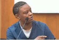  ?? MARK HOFFMAN / MILWAUKEE JOURNAL SENTINEL ?? Wynette McClelland testifies in the homicide trial of Antonio Smith. McClelland pleaded guilty for her role in Smith’s killing of Breanna Eskridge, 17, in July 2015.