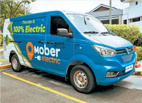 ?? ?? Mober is a third-party delivery service that deploys fully electric vehicles.