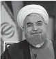  ??  ?? Iranian Prez Hassan Rouhani