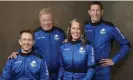  ?? ?? William Shatner with his fellow passengers in space, Chris Boshuizen, Audrey Powers and Glen de Vries. Photograph: AP