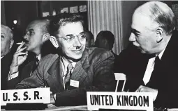  ?? Picture: GETTY ?? QUESTION We wrongly say the Sun goes up or down. What other scientific­ally incorrect expression­s do we use?
Golden reserve: M.S. Stepanov of the USSR and economist John Maynard Keynes representi­ng the UK at the Bretton Woods monetary conference in 1944