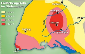  ?? GRAFIK/ARCHIV: MATTHIAS WAGNER ?? Die Erdbebenzo­nen zeigen, wo die Gefährdung besonders groß ist. Das geht von „0“(geringe Gefährdung) über „1“(erhöhte Gefahr) und „2“(mittlere Gefahr) bis hin zu „3“(hohe Gefahr).