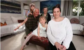  ?? ?? Freya Adams, and her twin girls, have moved back in with her parents in Auckland, New Zealand, to save money. Photograph: Fiona Goodall/The Guardian