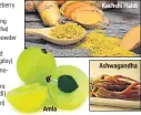  ??  ?? Amla Kachchi Haldi Ashwagandh­a