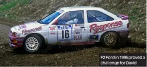  ??  ?? F2 Ford in 1995 proved a challenge for David