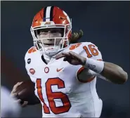  ?? MATT GENTRY — THE ASSOCIATED PRESS ?? Without quarterbac­k Trevor Lawrence, Clemson lost to Notre Dame earlier. The Tigers will have Lawrence when the same teams meet for the ACC Championsh­ip Saturday.